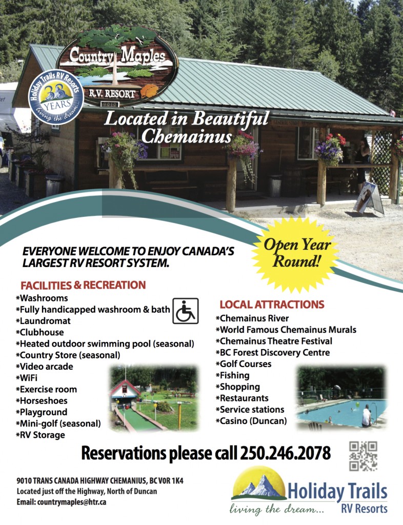 Country Maples RV Resort Arbutus RV Road with Roada